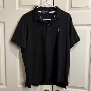 U.S. Polo Assn Men Shirt Size Large Black Short Sleeve Polo Collared Knit